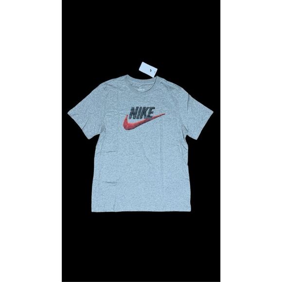Nike Futura Logo Graphic Tee, T-Shirt, Grey/Red AR4993-063 Medium NWT - Picture 1 of 4